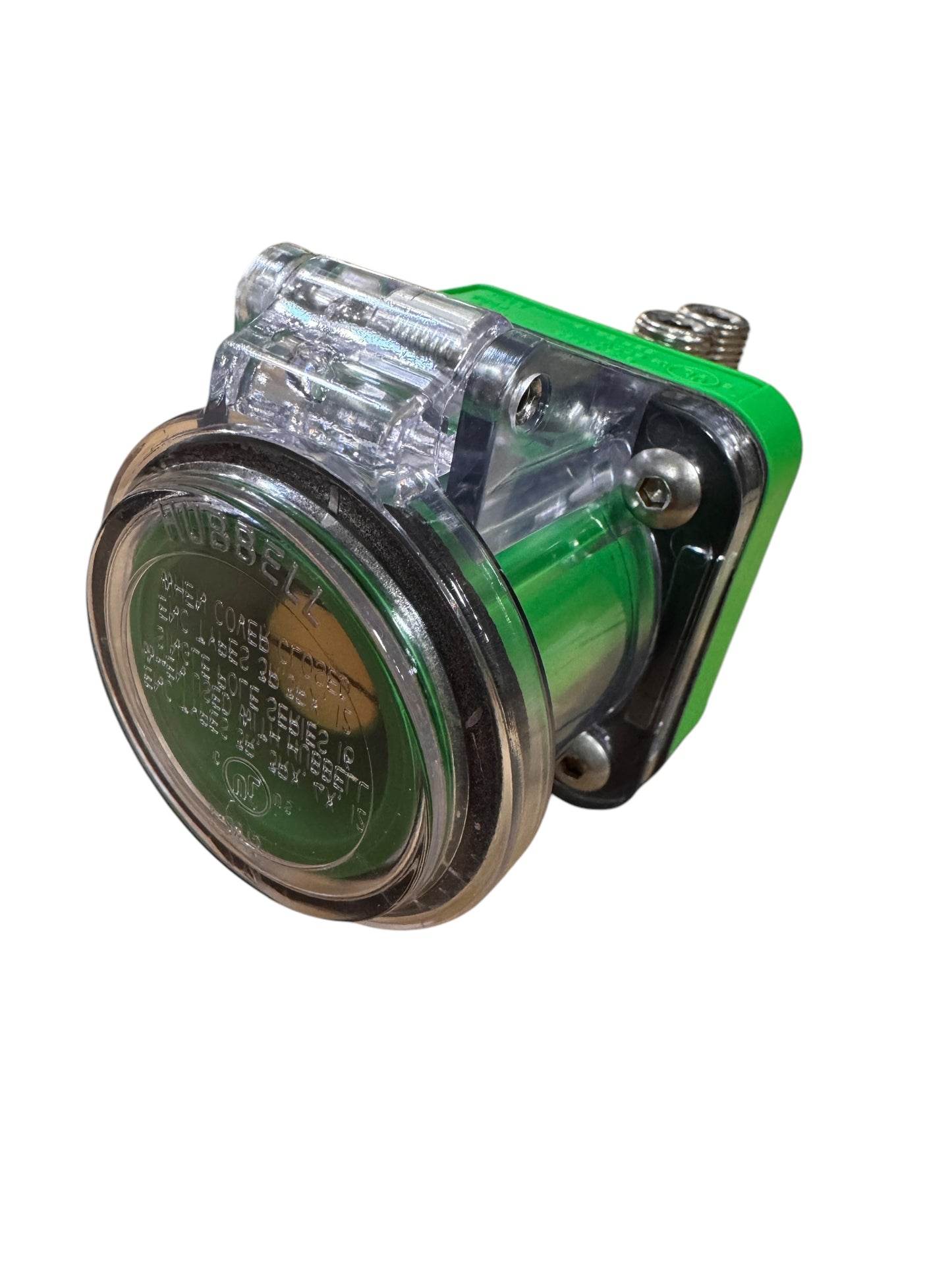 CAMLOCK Series 16 Hubbell Panel Mount Straight Receptacle W/Clear SNAP Cover W/MOUNTING Screws