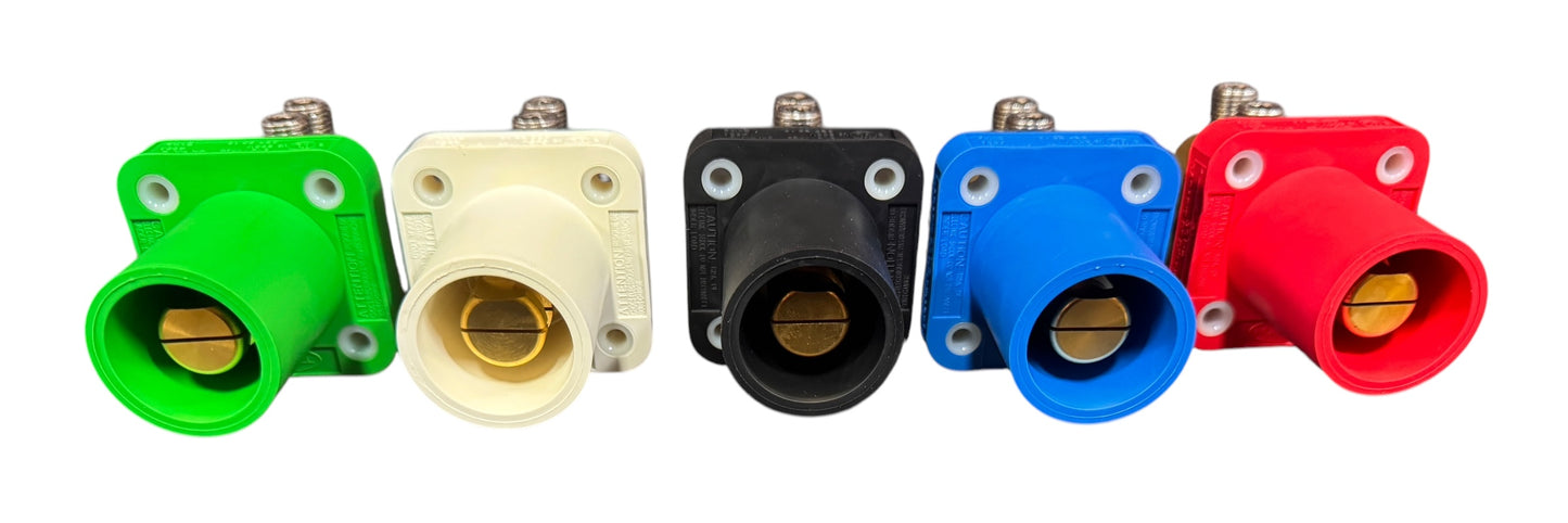 #4 - 4/0 AWG HUBBELL Panel Mounting Series 16 Camlocks (Set of 5)  STRAIGHT OR ANGLED. - Double Set Screw