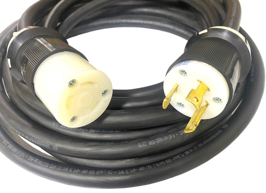 30 AMP ENTERTAINMENT CABLE GENERATOR POWER CABLE L6-30 250V SOOW 10/3 600V M/F