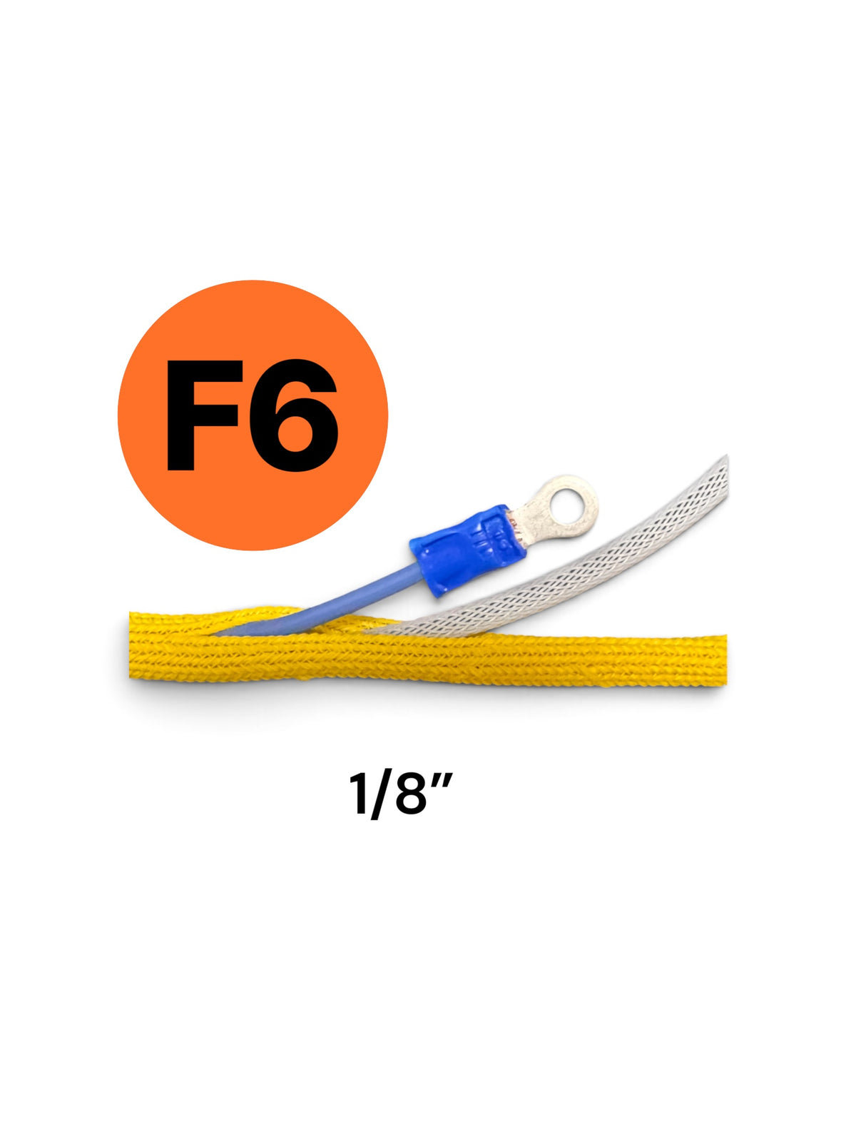 1/8" Flexo F6 Braided Cable Sleeving Wrap, Split Loom