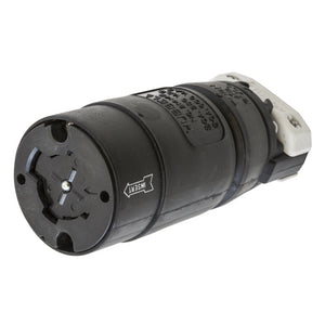 HUBBELL HBL21414B Female Connector Body, 30A 600V AC, 20A 250V DC, 3-Pole 4-Wire Grounding, Non-NEMA, Screw Terminal and White.