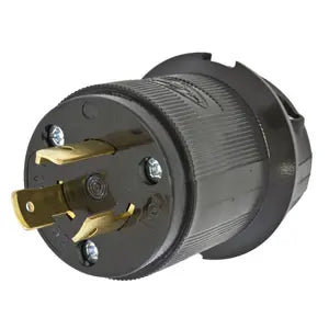 HUBBELL HBL2321BK Male Plug, 20A 250V, 2-Pole 3-Wire Grounding, L6-20P, Screw Terminal, Black