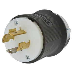 HUBBELL HBL2411 Plug, 20A, 125/250V, L14, 20P, Black and White Nylon