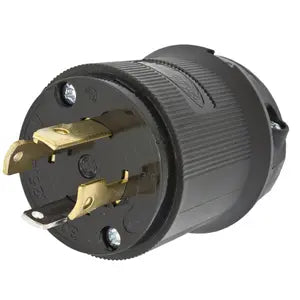 HUBBELL HBL2711BK Locking Devices, Twist-Lock, Industrial, Male Plug, 30A 125/250V, 3-Pole 4-Wire Grounding, L14-30P, Screw Terminal, Black