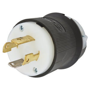 HUBBELL HBL2711 Locking Devices, Twist-Lock, Industrial, Male Plug, 30A 125/250V, 3-Pole 4-Wire Grounding, L14-30P, Screw Terminal, Black and White
