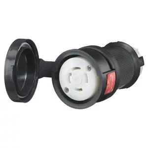 HUBBELL HBL2733SW Locking Devices, Twist-Lock, Watertight Safety Shroud, Female Connector Body,, 30A 3-Phase Delta 480V AC, L16-30R