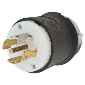 HUBBELL HBL2811 Male Plug, 30A 3-Phase 120/208V AC, 4-Pole 5-Wire Grounding, L21-30P, Screw Terminal, Black and White