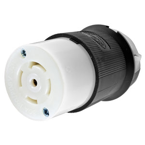 HUBBELL HBL2813 Female Connector, 30A 3-Phase 120/208V AC, 4-Pole 5-Wire Grounding, L21-30R, Screw Terminal, Black and White